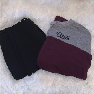 vs pink shirt and joggers !